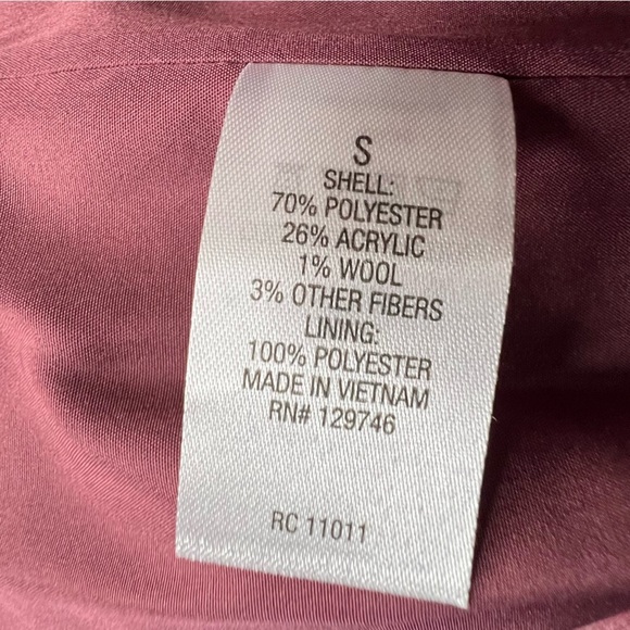 Ridgecut Shacket Fully Lined with Pockets Wool Blend in Wine Size Small - Picture 10 of 14